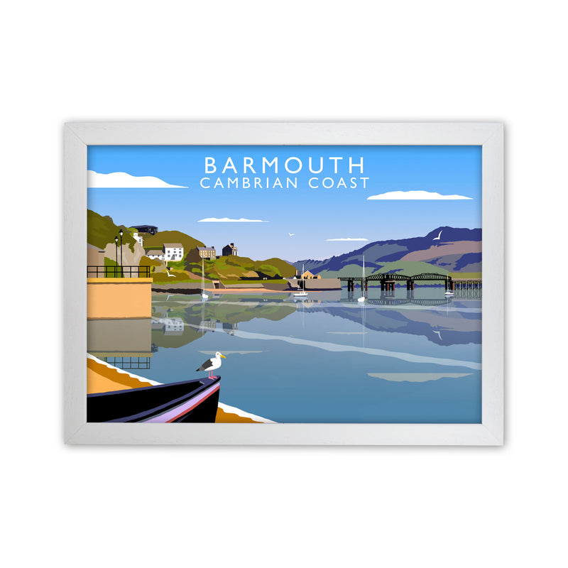 Barmouth Cambrian Coast Framed Digital Art Print by Richard O'Neill White Grain