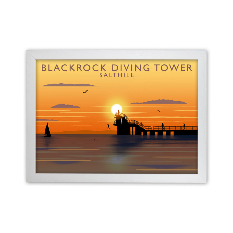 Blackrock Diving Tower (Sunset) (Landscape) by Richard O'Neill White Grain