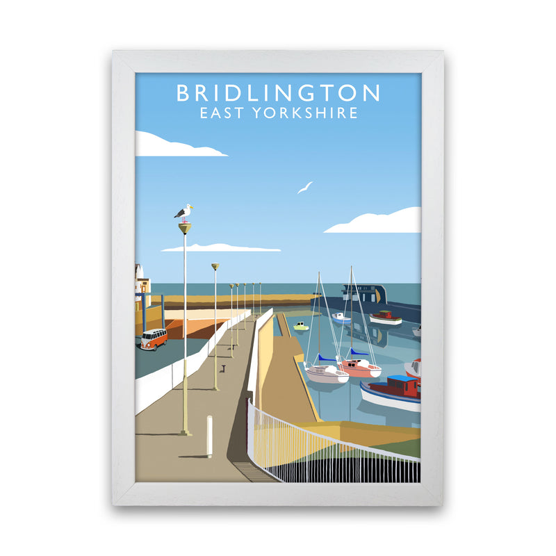 Bridlington East Yorkshire Framed Digital Art Print by Richard O'Neill White Grain