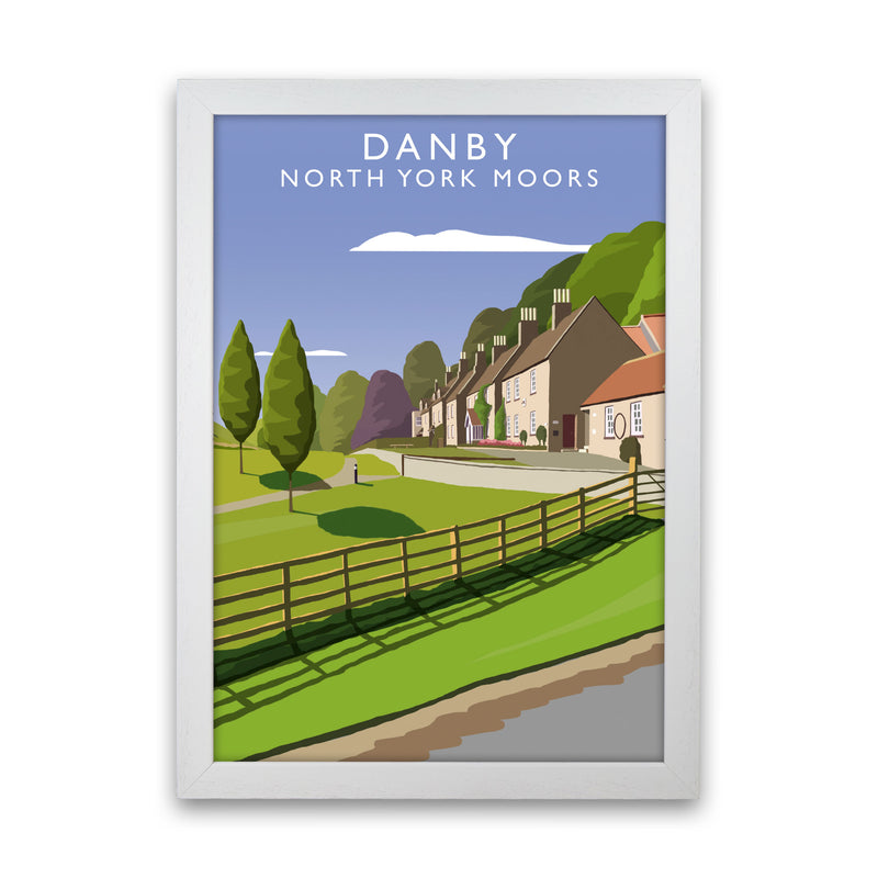 Danby (Portrait) by Richard O'Neill Yorkshire Art Print, Vintage Travel Poster White Grain