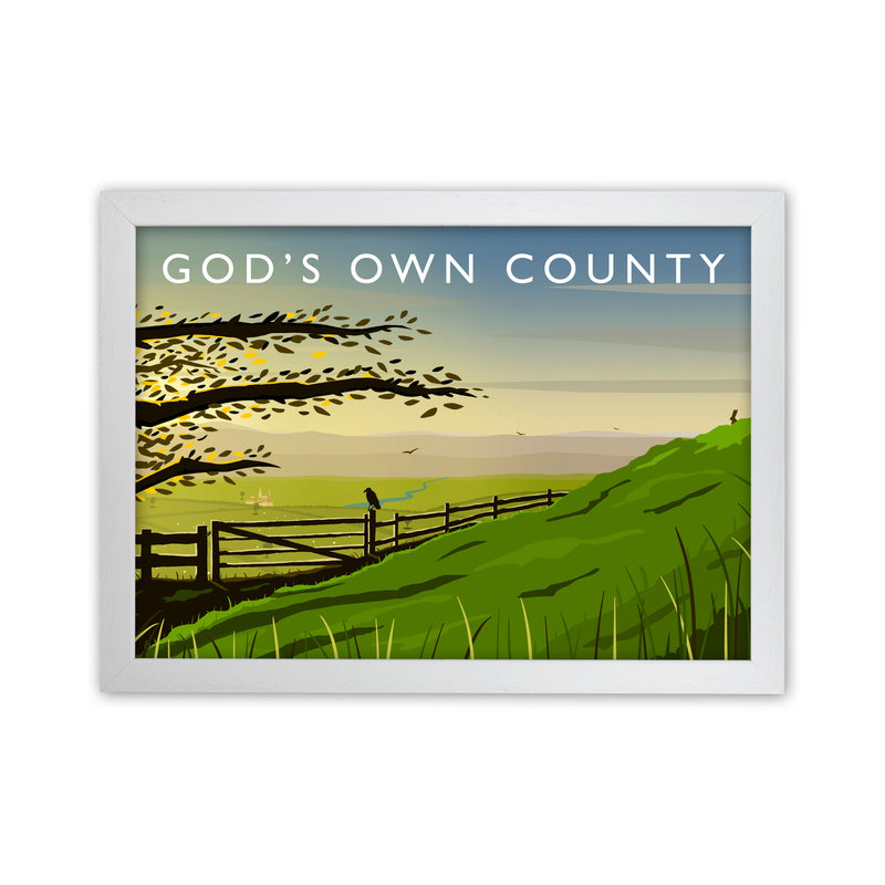 Gods Own County (Landscape) Yorkshire Art Print Poster by Richard O'Neill White Grain