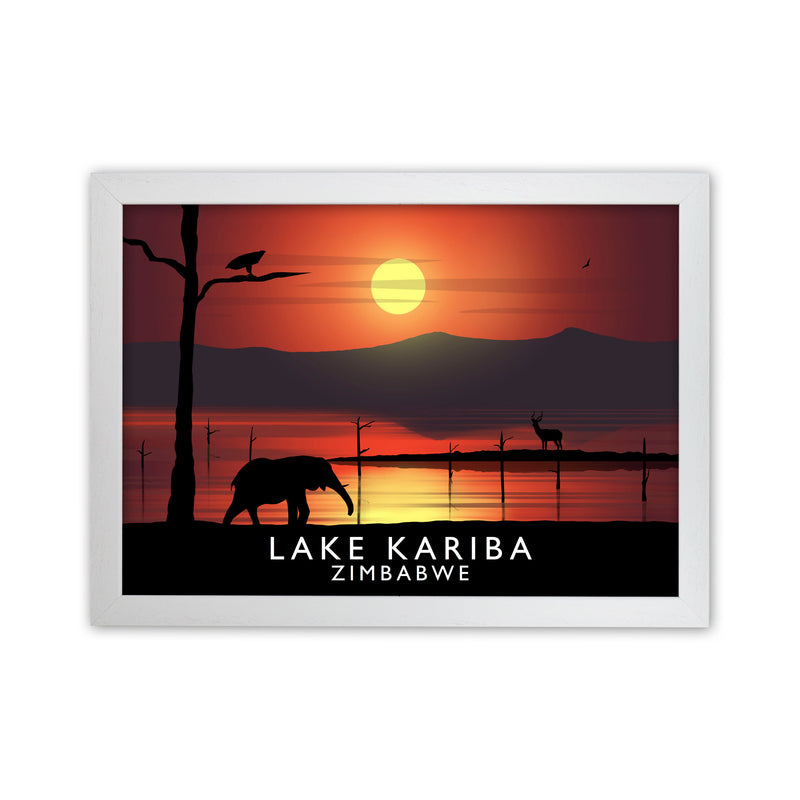 Lake Kariba Zimbabwe Framed Digital Art Print by Richard O'Neill White Grain