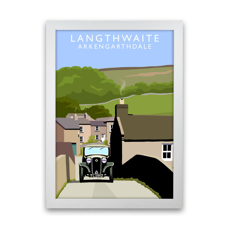 Langthwaite (Portrait) by Richard O'Neill Richard O'Neill Yorkshire Art Print White Grain