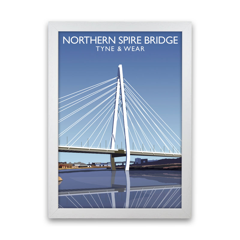 Northern Spire Bridge Tyne & Wear Framed Art Print by Richard O'Neill White Grain