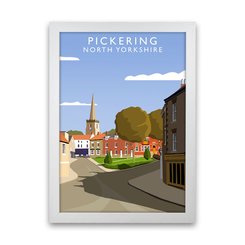 Pickering (Portrait) by Richard O'Neill Yorkshire Art Print, Travel Poster White Grain