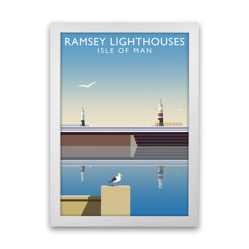 Ramsey Lighthouses (Portrait) by Richard O'Neill White Grain