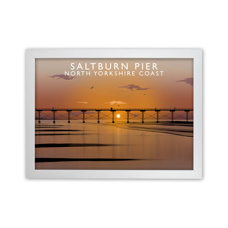 Saltburn Pier North Yorkshire Coast Art Print by Richard O'Neill White Grain