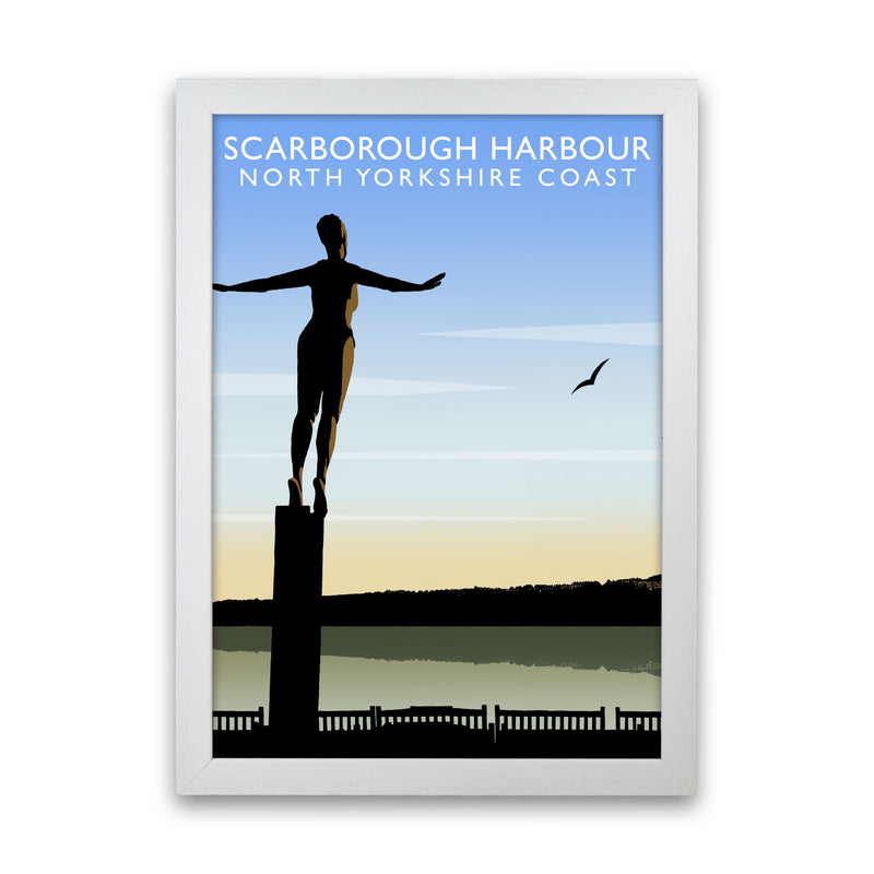 Scarborough Harbour (Portrait) by Richard O'Neill Yorkshire Art Print White Grain