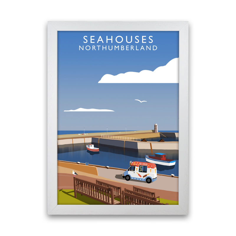 Seahouses (Portrait) by Richard O'Neill White Grain