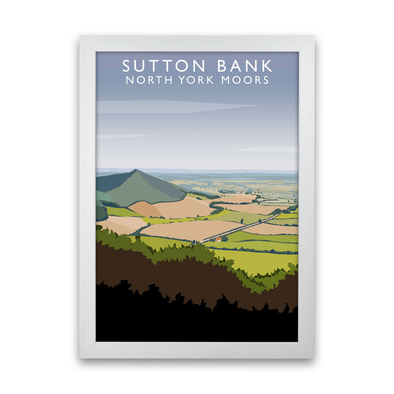 Sutton Bank (Portrait) by Richard O'Neill Yorkshire Art Print, Travel Poster White Grain