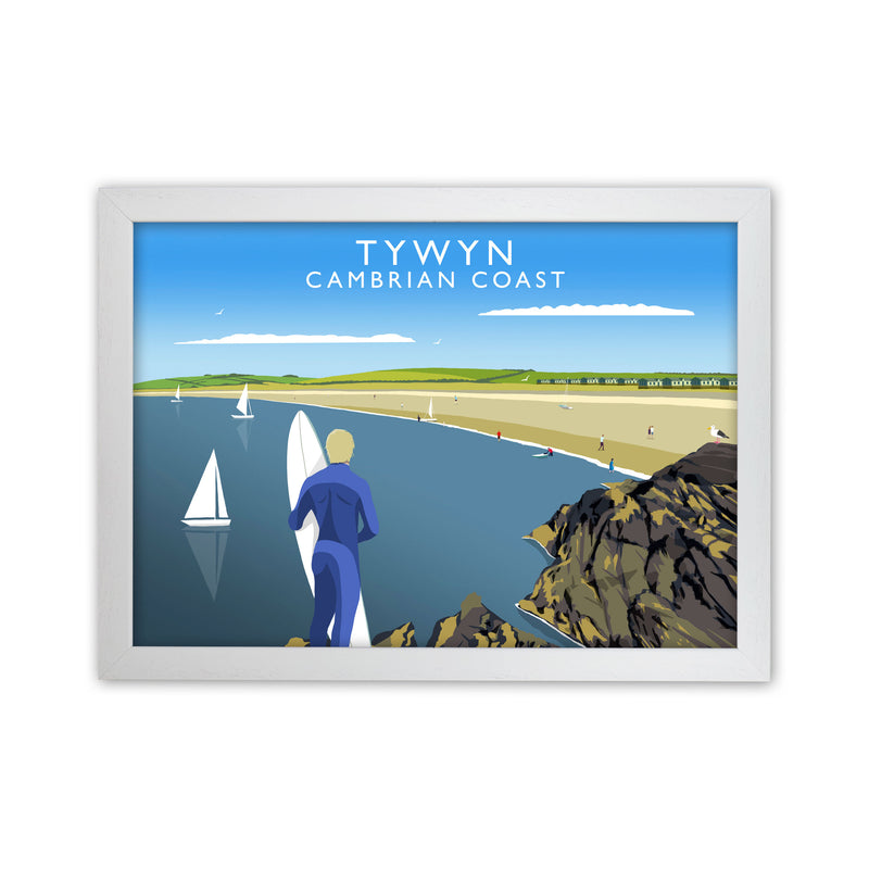 Tywyn Cambrian Coast Art Print by Richard O'Neill White Grain