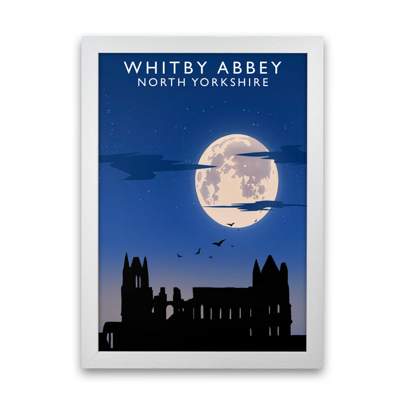 Whitby Abbey (Night) (Portrait) by Richard O'Neill Yorkshire Art Print White Grain
