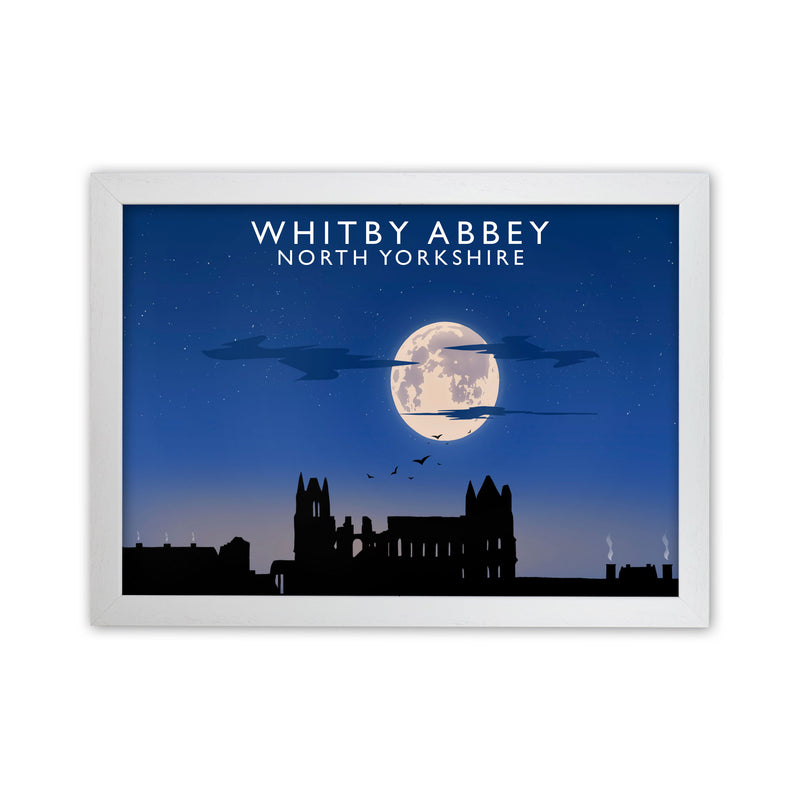 Whitby Abbey (Night) (Landscape) by Richard O'Neill Yorkshire Art Print White Grain