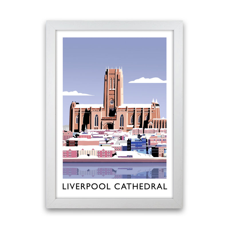 Liverpool Cathedral In Snow Portrait by Richard O'Neill White Grain