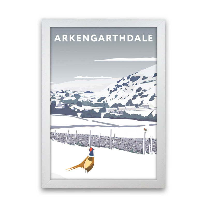 Arkengarthdale In Snow Portrait by Richard O'Neill White Grain