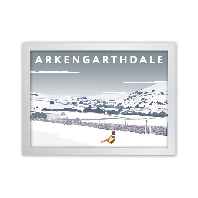 Arkengarthdale In Snow by Richard O'Neill White Grain