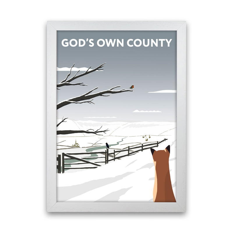 Gods Own County Snow Portrait by Richard O'Neill White Grain