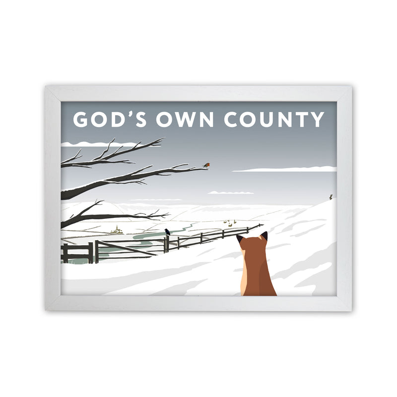 Gods Own County Snow by Richard O'Neill White Grain