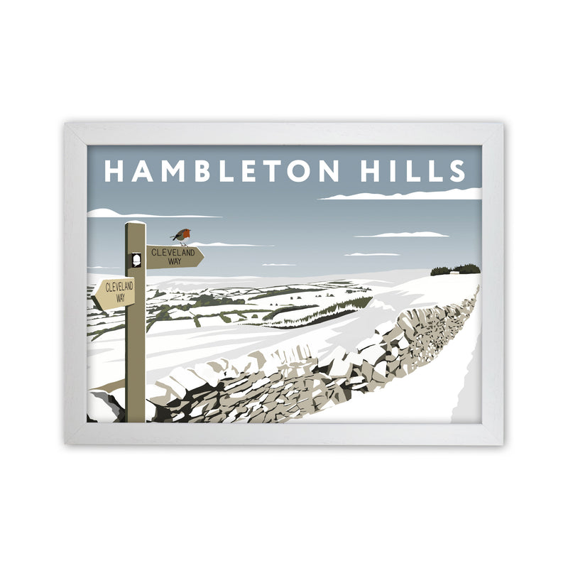 Hambleton Hills In Snow by Richard O'Neill White Grain