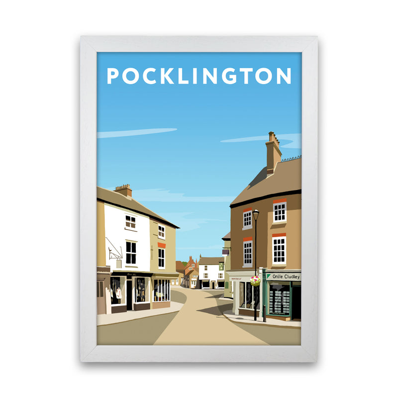 Pocklington Travel Art Print by Richard O'Neill, Framed Wall Art White Grain
