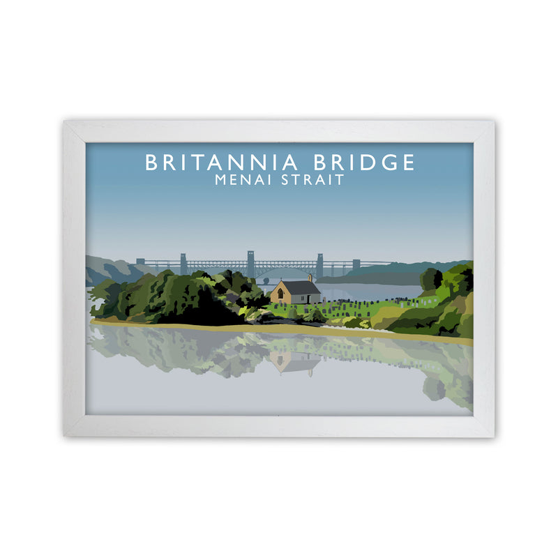 Britannia Bridge Art Print by Richard O'Neill White Grain