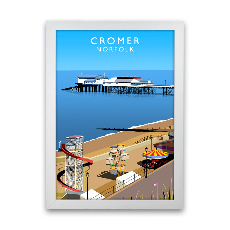Cromer Norfolk Framed Digital Art Print by Richard O'Neill White Grain