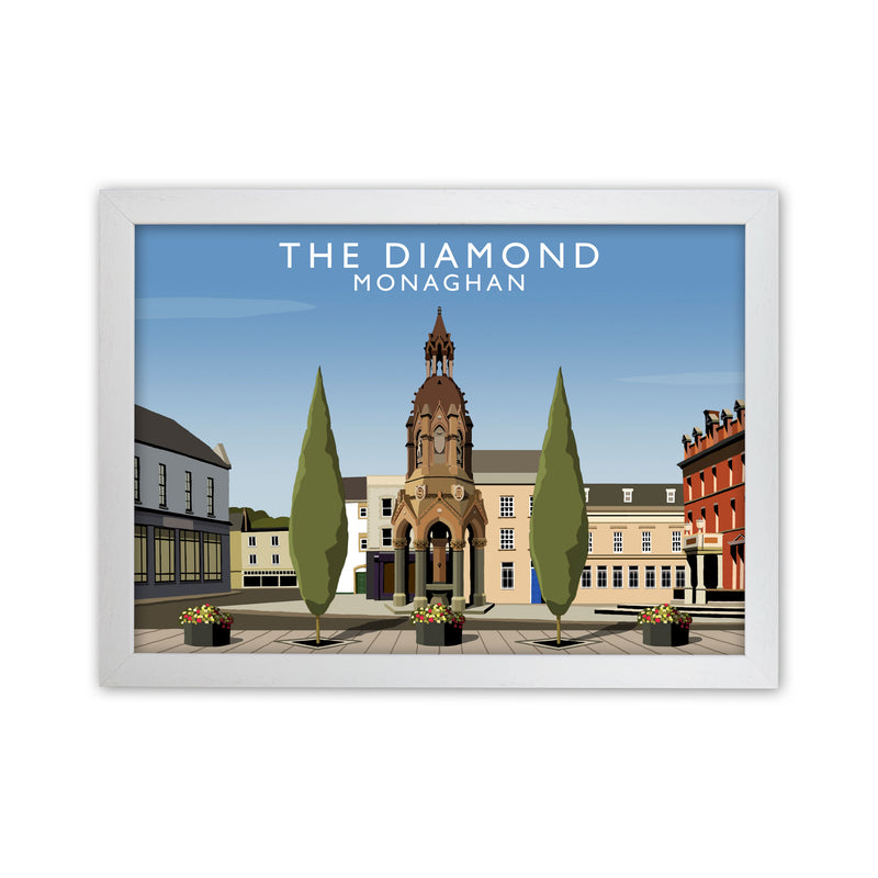 The Diamond Monaghan Travel Art Print by Richard O'Neill, Framed Wall Art White Grain