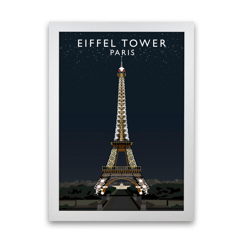 Eiffel Tower Night by Richard O'Neill White Grain