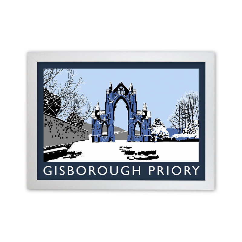 Gisborough Priory In Snow by Richard O'Neill White Grain