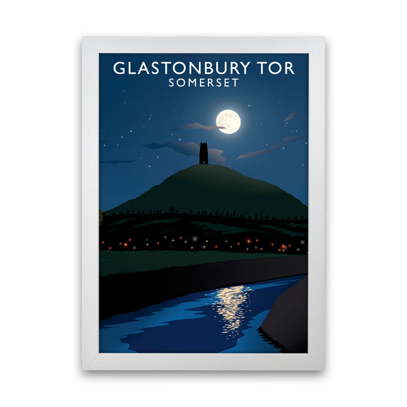 Glastonbury Tor Somerset Framed Digital Art Print by Richard O'Neill White Grain