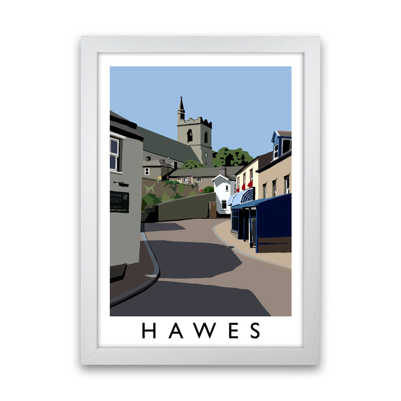 Hawes Travel Art Print by Richard O'Neill, Framed Wall Art White Grain