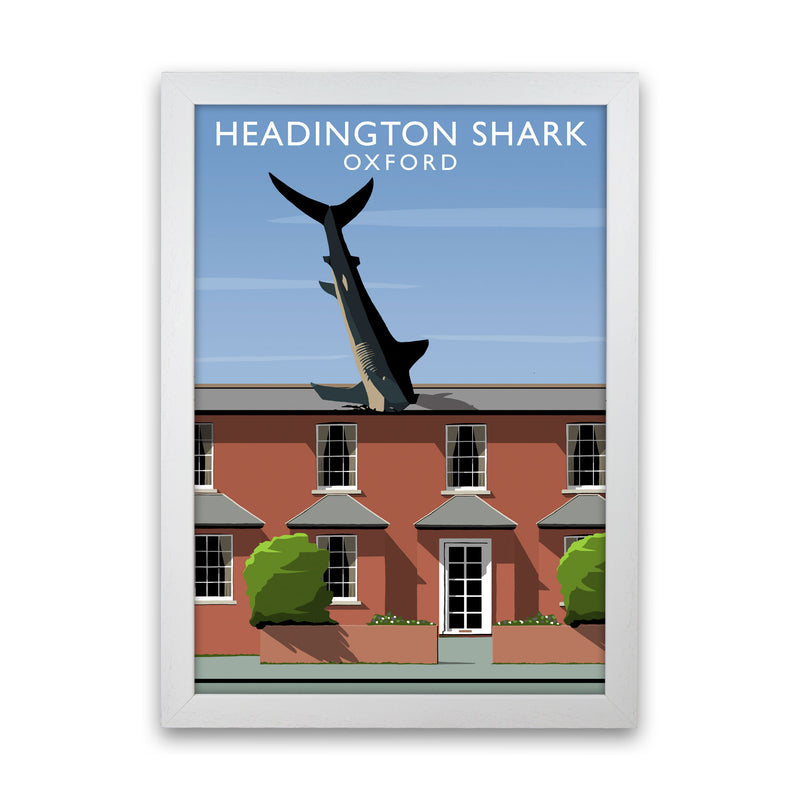 Headington Shark Oxford Framed Digital Art Print by Richard O'Neill White Grain