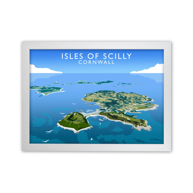 Isles of Scilly Cornwall Framed Digital Art Print by Richard O'Neill White Grain