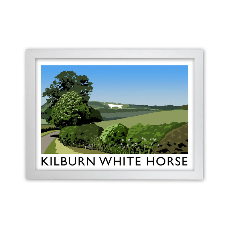 Kilburn White Horse Framed Digital Art Print by Richard O'Neill White Grain