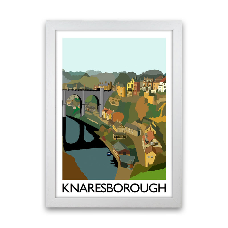 Knaresborough Digital Art Print by Richard O'Neill, Framed Wall Art White Grain