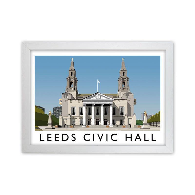 Leeds Civic Hall Digital Art Print by Richard O'Neill, Framed Wall Art White Grain