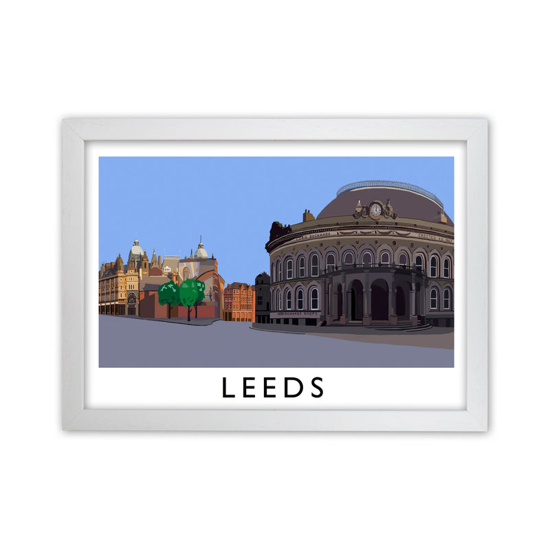 Leeds Digital Art Print by Richard O'Neill, Framed Wall Art White Grain