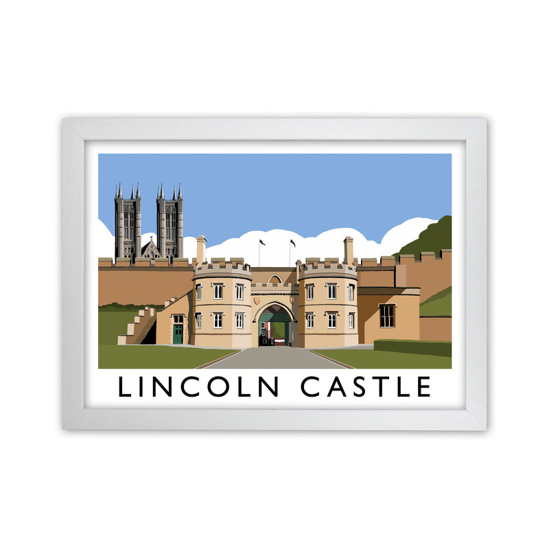 Lincoln Castle Travel Art Print by Richard O'Neill, Framed Wall Art White Grain