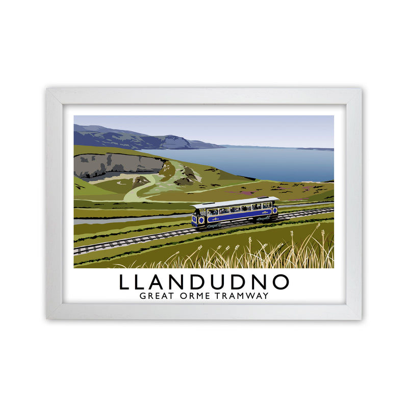 Llandudno Great Orme Tramway Digital Art Print by Richard O'Neill White Grain