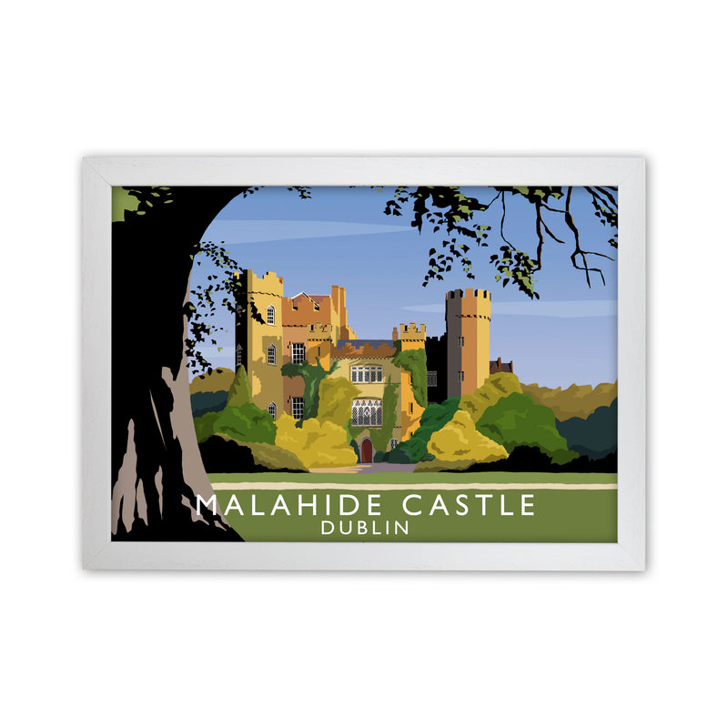 Malahide Castle Dublin Travel Art Print by Richard O'Neill, Framed Wall Art White Grain