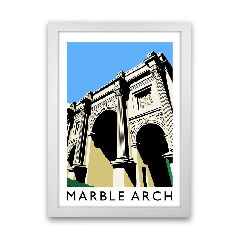 Marble Arch Travel Art Print by Richard O'Neill, Framed Wall Art White Grain