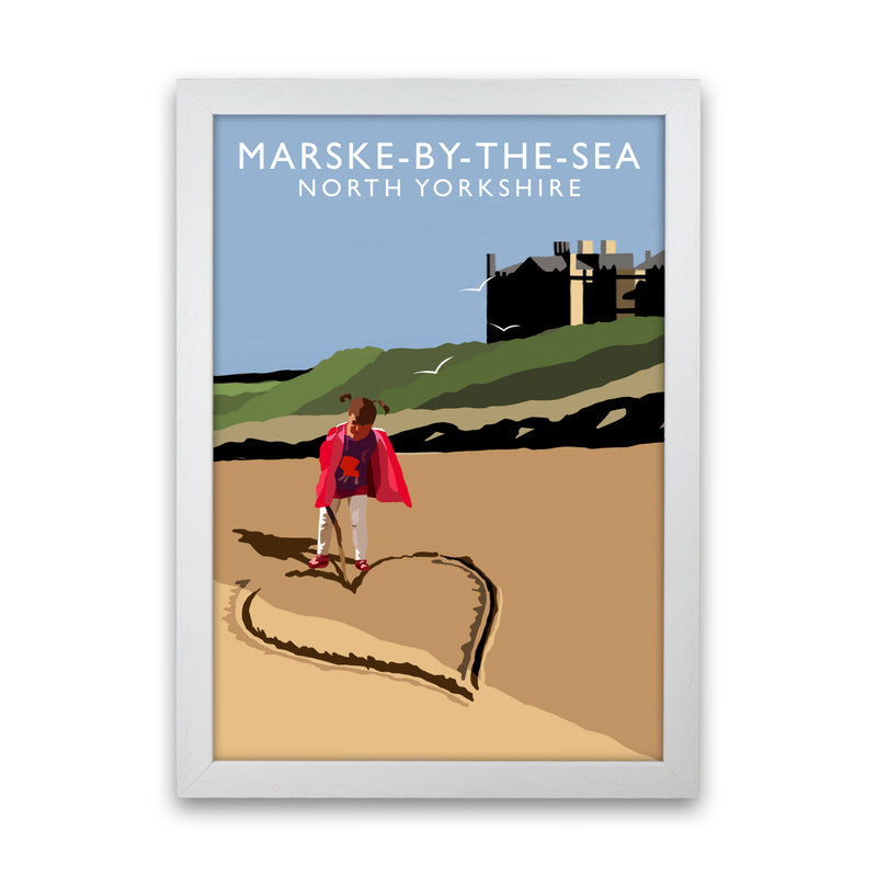 Marske-By-The-Sea North Yorkshire Travel Art Print by Richard O'Neill White Grain