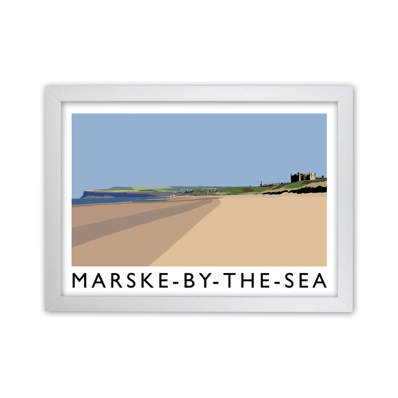 Marske-By-The-Sea Travel Art Print by Richard O'Neill, Framed Wall Art White Grain