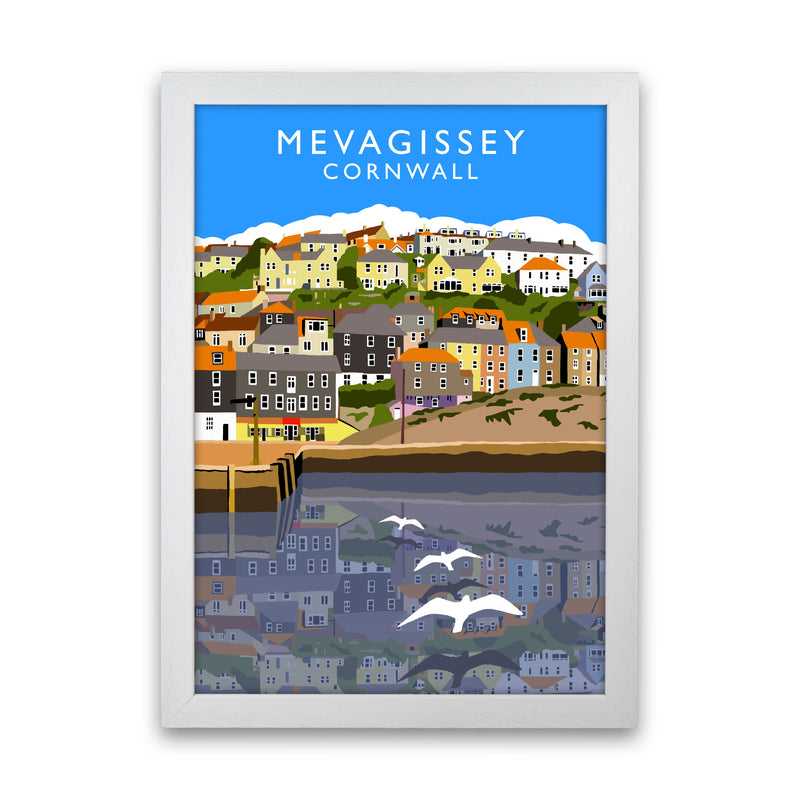 Mevagissey Cornwall Framed Digital Art Print by Richard O'Neill White Grain