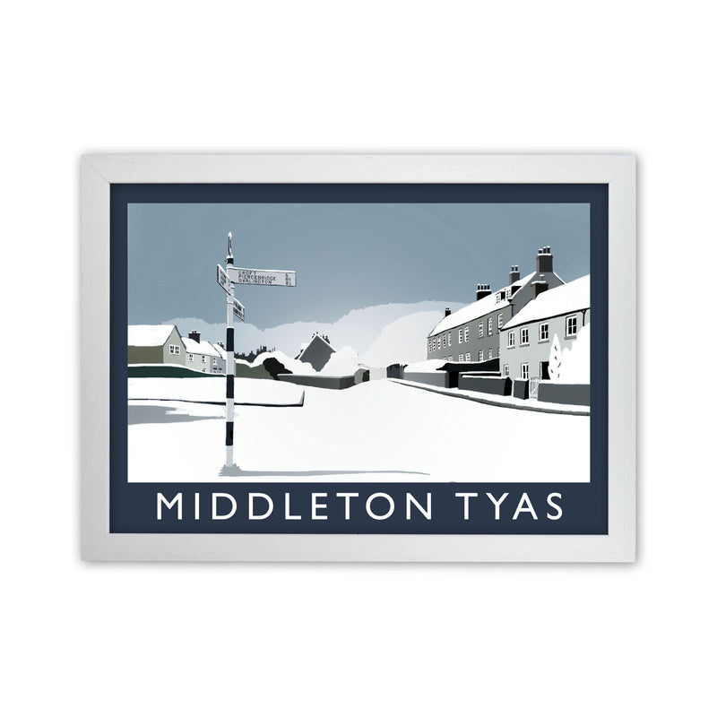 Middleton Tyas Travel Art Print by Richard O'Neill, Framed Wall Art White Grain