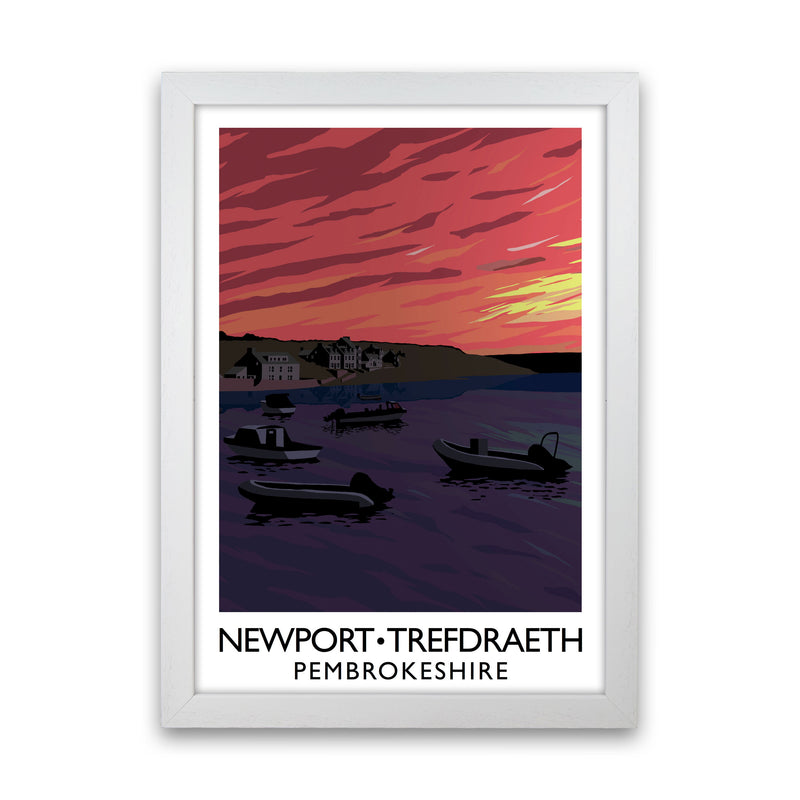 Newport Trefdraeth Pembrokeshire Travel Art Print by Richard O'Neill White Grain