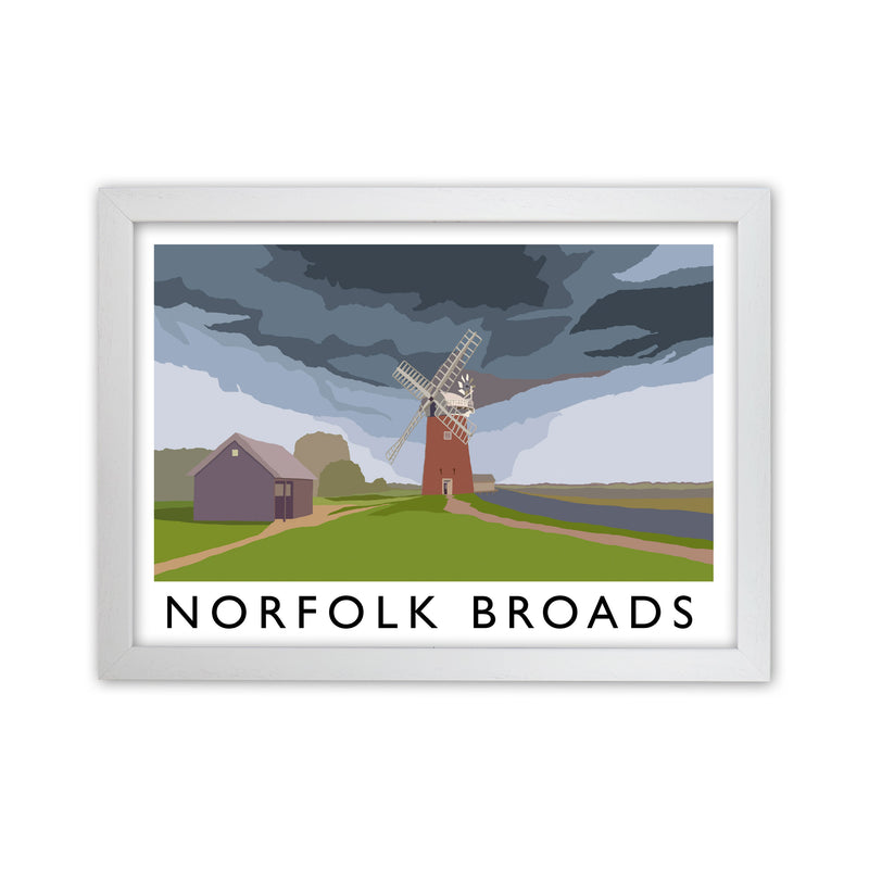 Norfolk Broads Framed Digital Art Print by Richard O'Neill White Grain