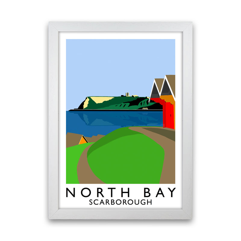 North Bay Scarborough Travel Art Print by Richard O'Neill, Framed Wall Art White Grain