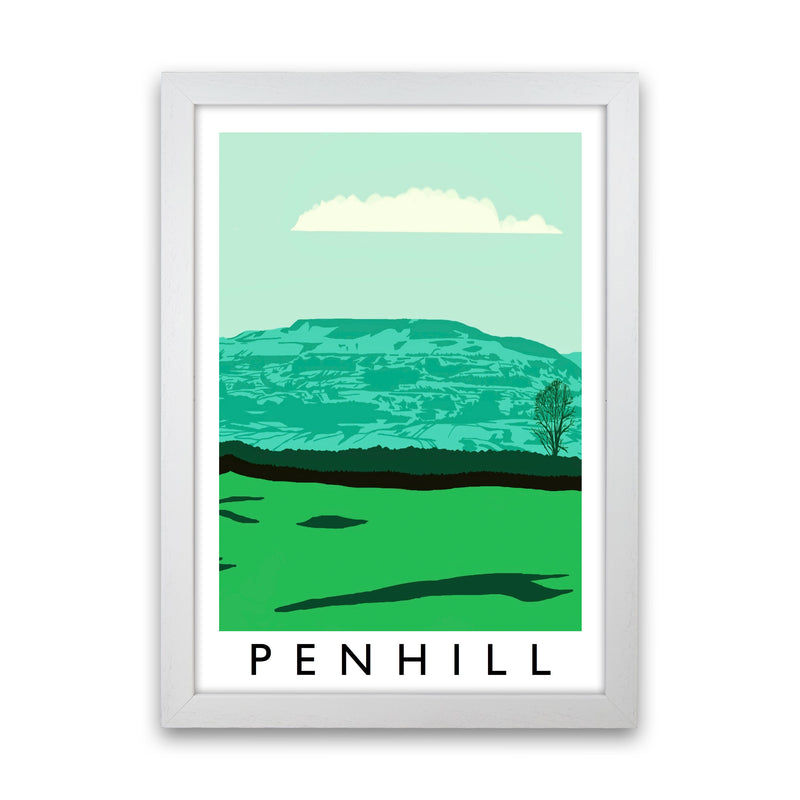 Penhill Digital Art Print by Richard O'Neill, Framed Wall Art White Grain