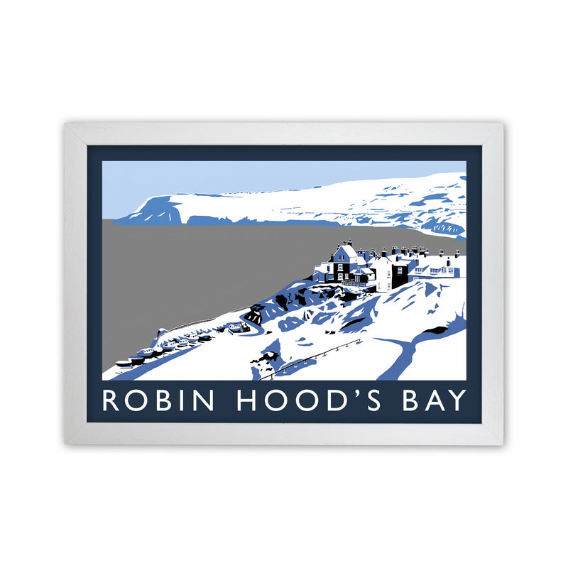 Robin Hood's Bay Travel Art Print by Richard O'Neill, Framed Wall Art White Grain